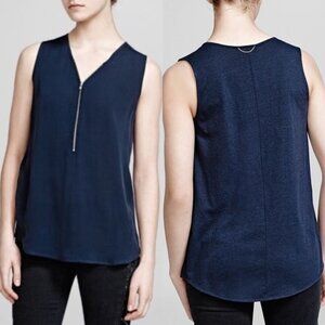 The Kooples‎ Silk Woven Jersey Tank Top